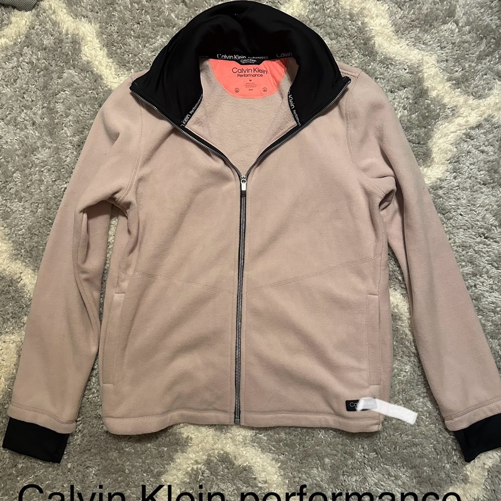 Calvin Klein Soft Pink and black performance jacket size medium